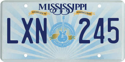 MS license plate LXN245