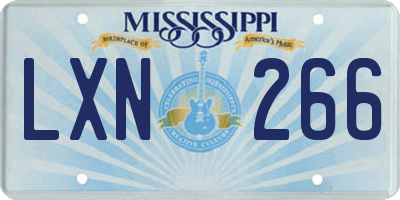 MS license plate LXN266