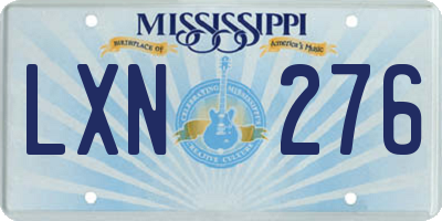 MS license plate LXN276