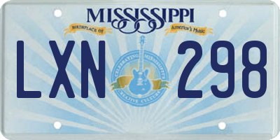 MS license plate LXN298