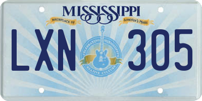 MS license plate LXN305