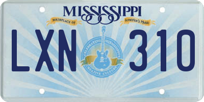 MS license plate LXN310