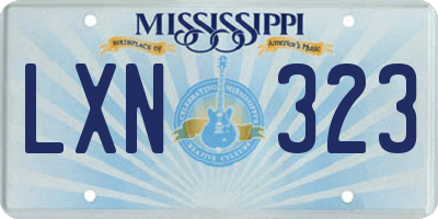 MS license plate LXN323