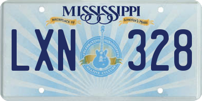 MS license plate LXN328