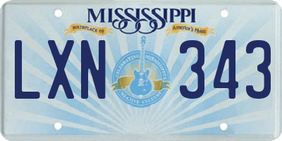 MS license plate LXN343
