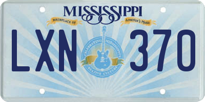 MS license plate LXN370