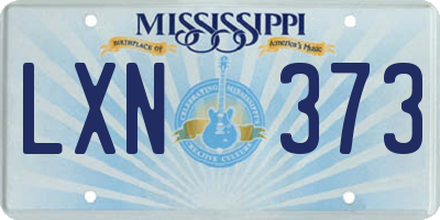MS license plate LXN373