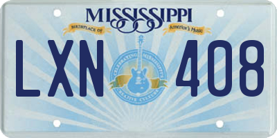 MS license plate LXN408
