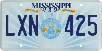 MS license plate LXN425