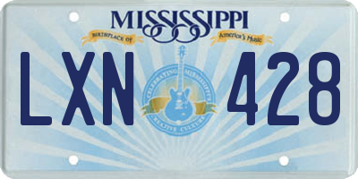 MS license plate LXN428