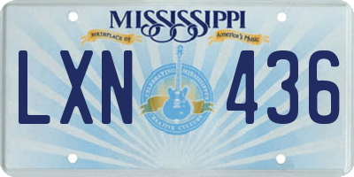 MS license plate LXN436