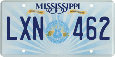 MS license plate LXN462