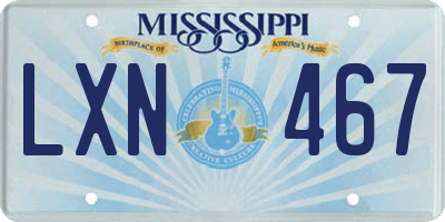 MS license plate LXN467