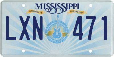 MS license plate LXN471