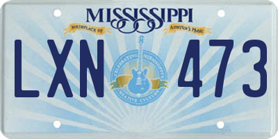 MS license plate LXN473
