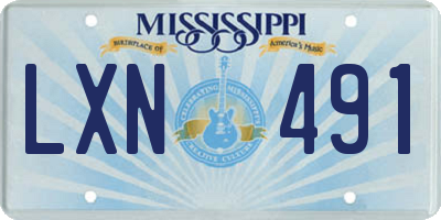 MS license plate LXN491