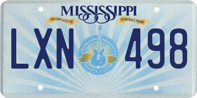 MS license plate LXN498