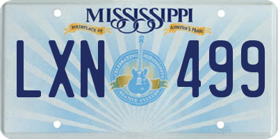 MS license plate LXN499