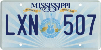 MS license plate LXN507