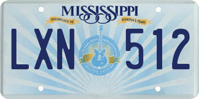 MS license plate LXN512