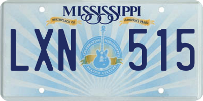 MS license plate LXN515