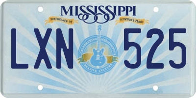 MS license plate LXN525