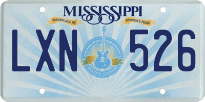 MS license plate LXN526