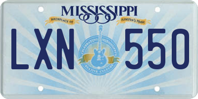 MS license plate LXN550