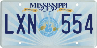 MS license plate LXN554