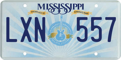 MS license plate LXN557
