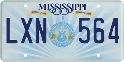 MS license plate LXN564