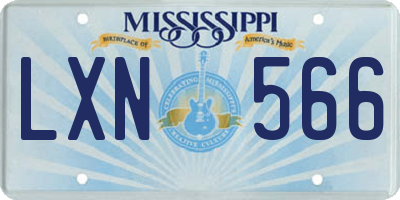 MS license plate LXN566