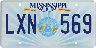 MS license plate LXN569