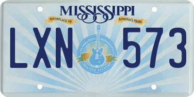 MS license plate LXN573