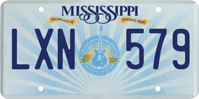 MS license plate LXN579