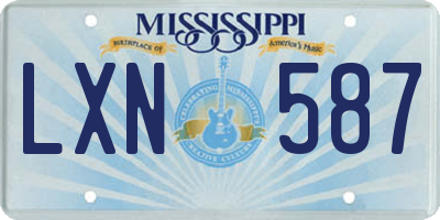 MS license plate LXN587