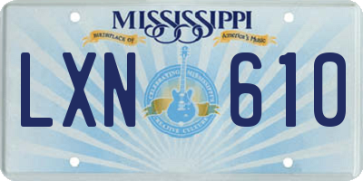 MS license plate LXN610