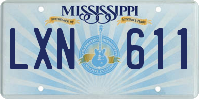MS license plate LXN611