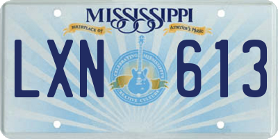 MS license plate LXN613
