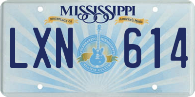MS license plate LXN614