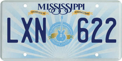 MS license plate LXN622