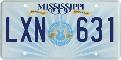 MS license plate LXN631