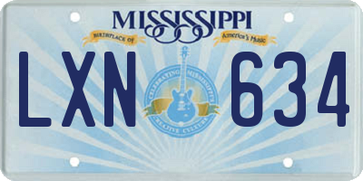 MS license plate LXN634