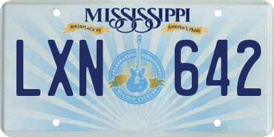 MS license plate LXN642