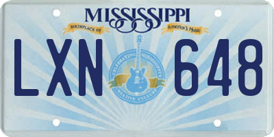 MS license plate LXN648