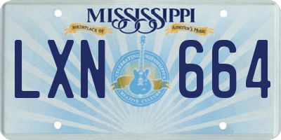 MS license plate LXN664