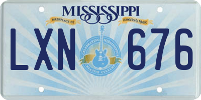 MS license plate LXN676