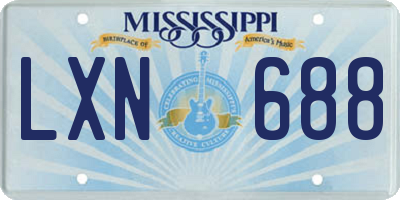 MS license plate LXN688