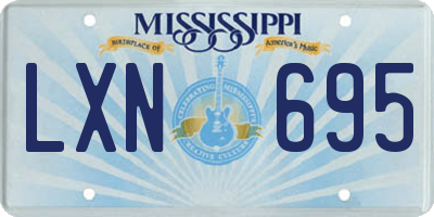 MS license plate LXN695
