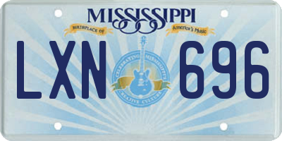 MS license plate LXN696